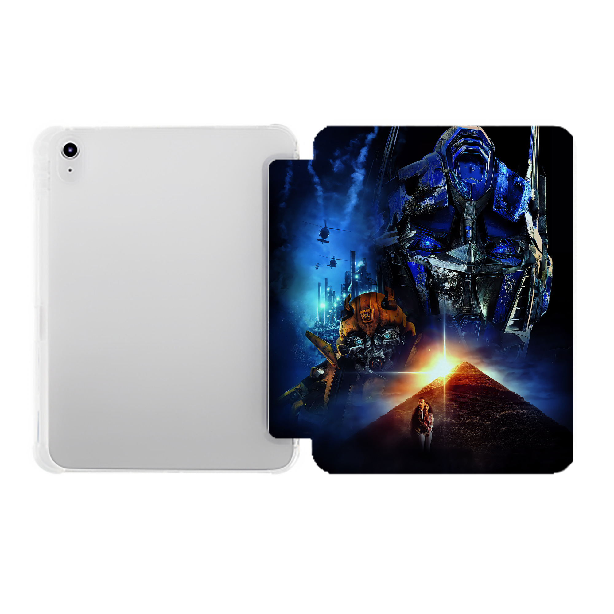 （画像用） Transformers トランスフォーマー IPad ケース ペン収納付き 三つ折りスタンド PUレザー×シリコン 対応機種9.5/10.5/10.9インチ